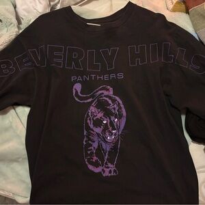 Brandy Melville Black Long Sleeve T-Shirt with Purple Graphic